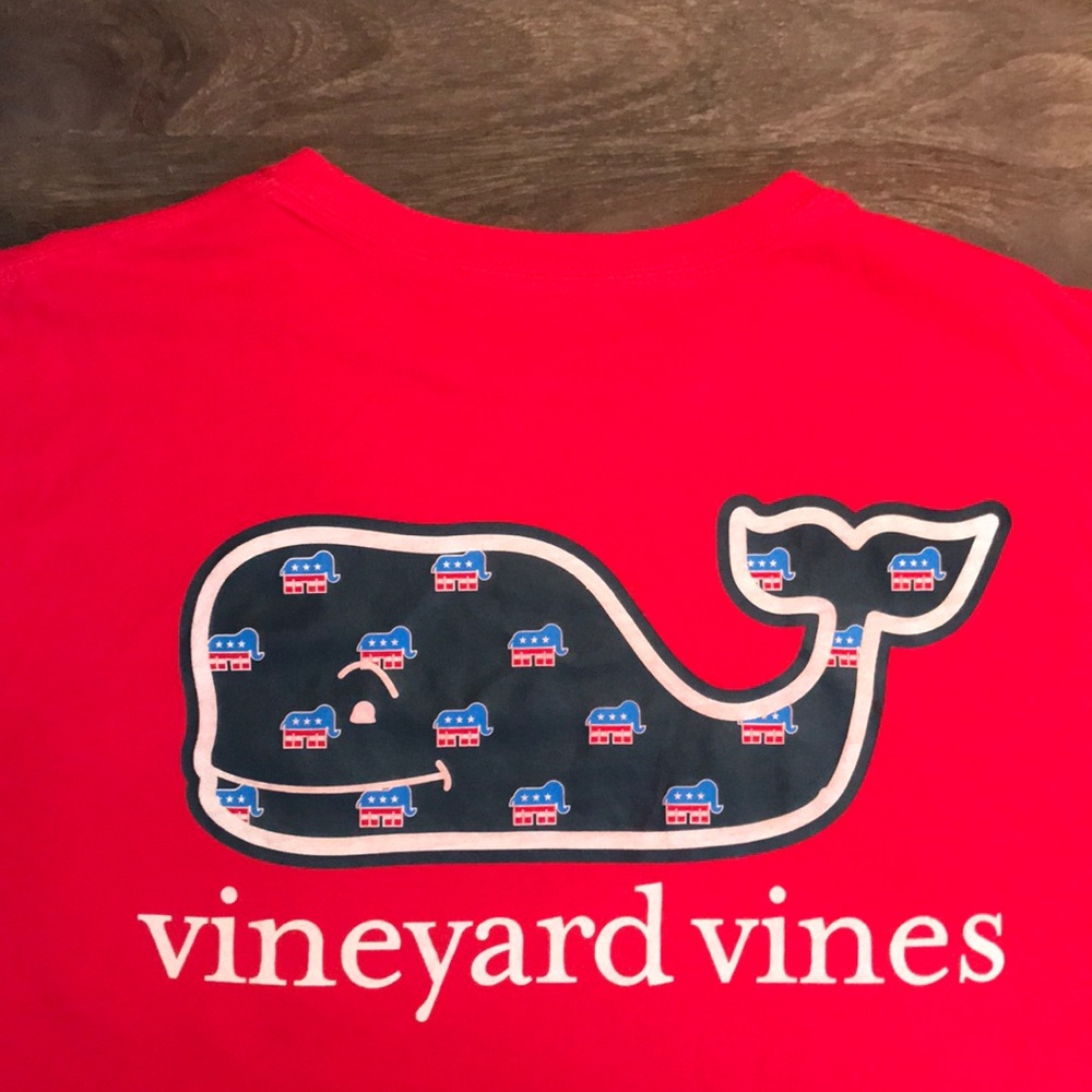 Red Vineyard Vines Republican Pocket T